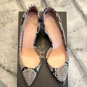J. Crew Women's Snakeskin Pattern Heels - Black and White
